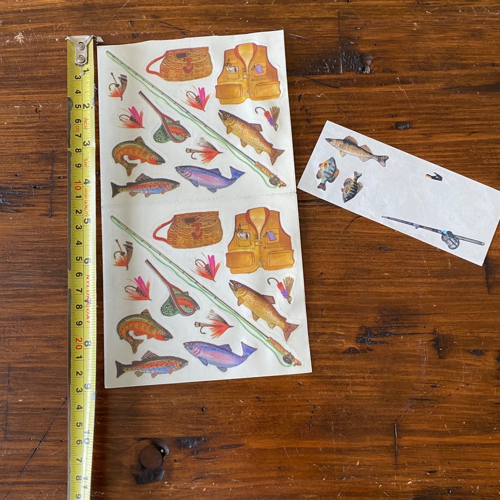 Vintage Frances Meyer Fishing Fun Stickers & Creative Memories Scrapbook Set